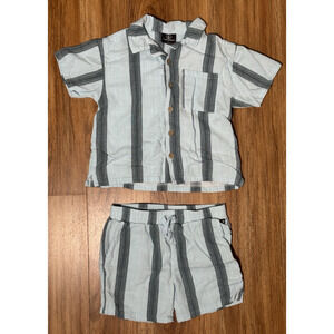 VOLCOM Blue Striped Rayon Short Set 2-Piece Set - Boy’s Size 5